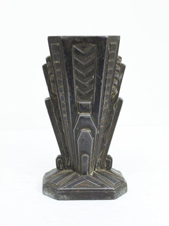 Picture of Unbranded | Accents | French Iron Art Deco Geometric Lines Urn Vase ...
